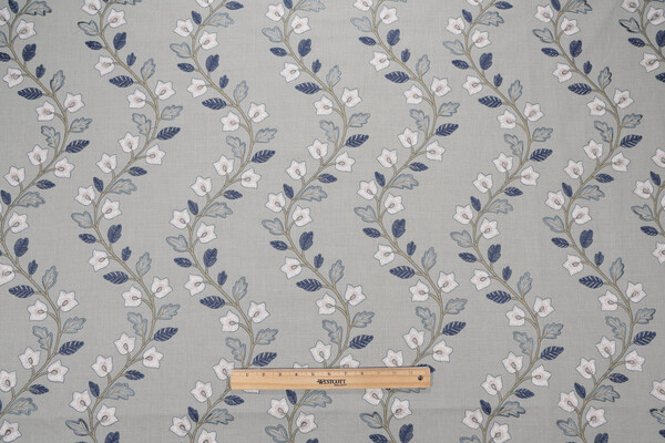 Swavelle/Mill Creek Fresh Meadow Embroidered Drapery Fabric in Azure 