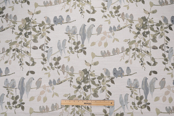 TFA Birdwatcher Latex Backed Tapestry Upholstery Fabric in Oasis 