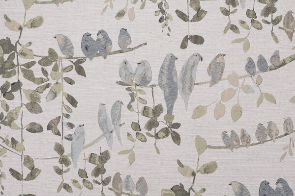 TFA Birdwatcher Latex Backed Tapestry Upholstery Fabric in Oasis 
