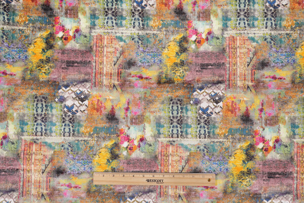 TFA Swansong Printed Velvet Upholstery Fabric in Carnival 