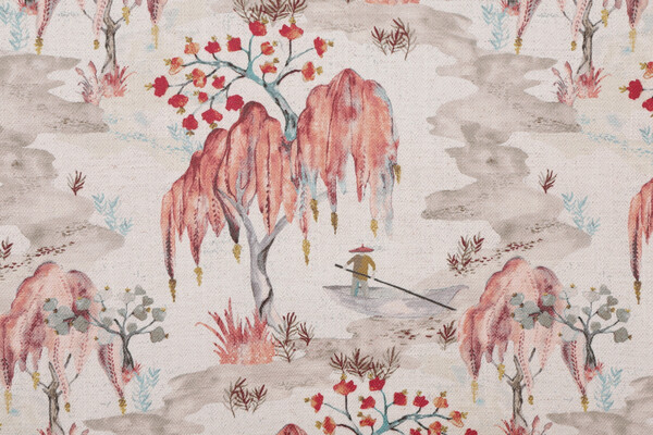 Swavelle/Mill Creek Kimura-Hathor Printed Drapery Fabric in Rust 