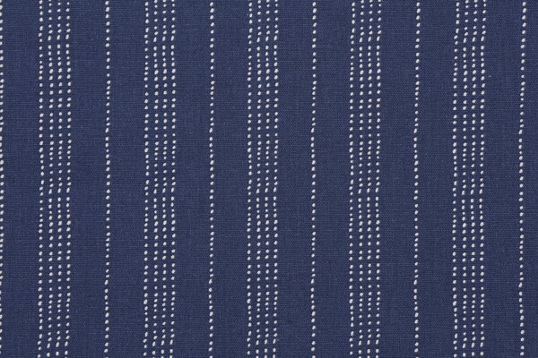 Nate Berkus Litton Stripe-Paramount Printed Cotton Drapery Fabric in Dark Blue for Swavelle/Mill Creek 