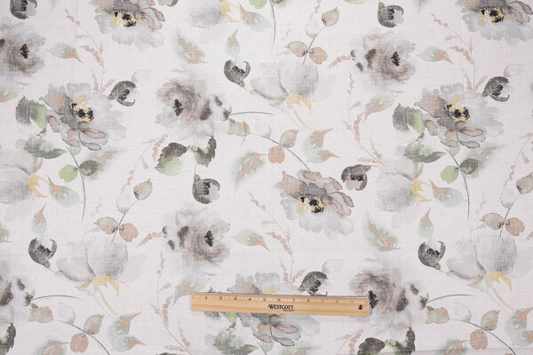 Swavelle/Mill Creek Whitehaven-Sumptuous Printed Cotton Drapery Fabric in Cloud Mist 