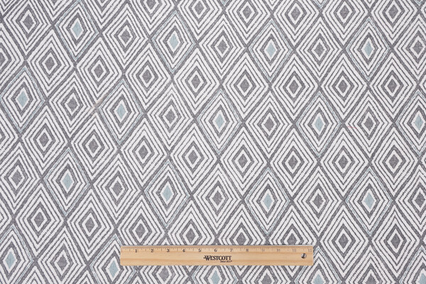 Hilary Farr Sew Fab Printed & Embroidered Drapery Fabric in 945-Gunmetal