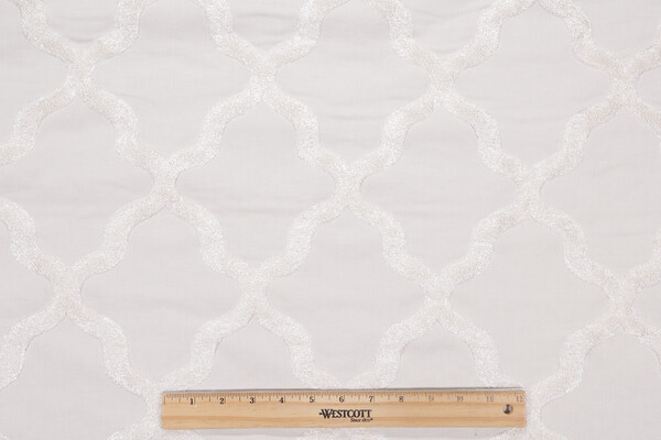 Click for 6.63 Yards Fonthill Astley Boucle Embroidered Drapery Fabric in Ivory Fonthill Astley Boucle Embroidered Drapery Fabric in Ivory
