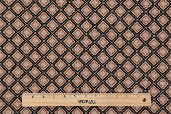 Scalamandre Ilario Diamond Chenille Tapestry Upholstery Fabric in Ebony