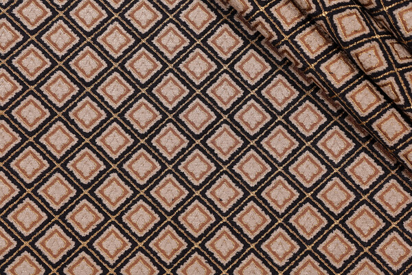 Scalamandre Ilario Diamond Chenille Tapestry Upholstery Fabric in Ebony