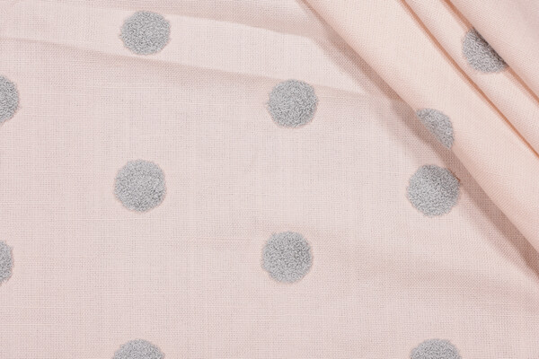 Sample of Covington Puff Dotty Embroidered Drapery Fabric in 704-Dusty Rose 