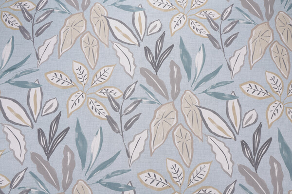 Magnolia Home Leaves Printed Cotton Drapery Fabric in Lake