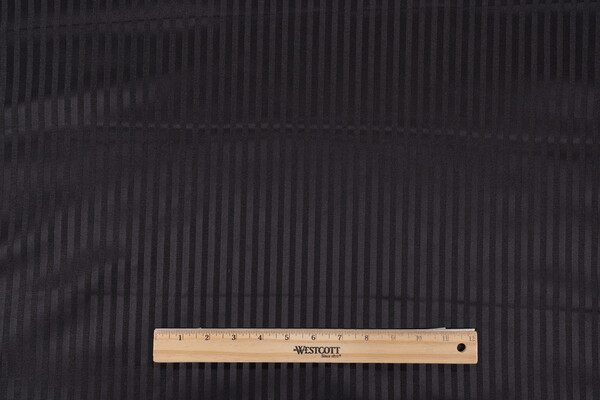 Covington Crown Stripe Woven Decorator Fabric in 947-Noir