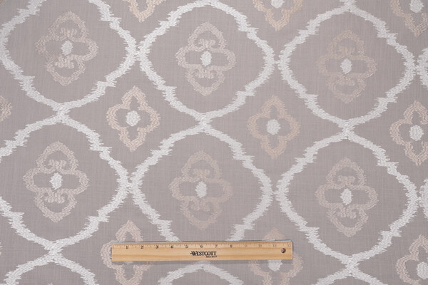 Covington Sumatra Embroidered Drapery Fabric in 908-Platinum 