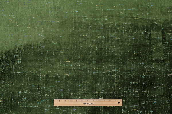 Sample of P Kaufmann City Lights Woven Chenille Velvet Upholstery Fabric in Emerald 