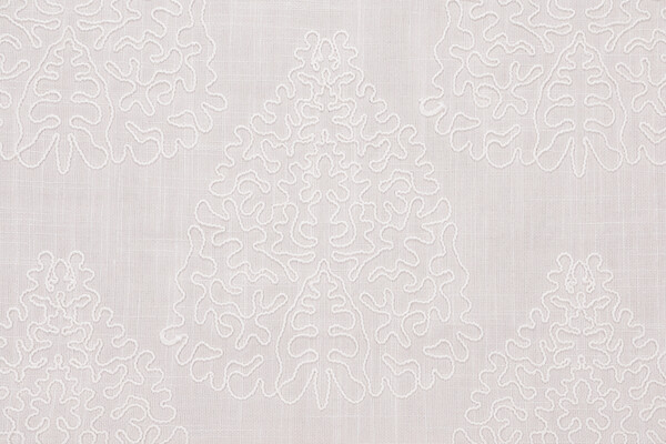 Squiggle Embroidered Drapery Fabric in Natural