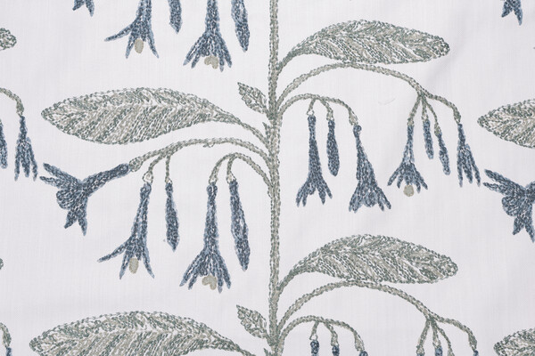 Justine Embroidered Drapery Fabric in Orion