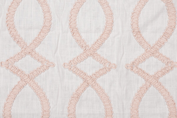 Deanna Embroidered Linen Decorator Fabric in Blush