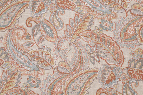 Covington Camden Printed Linen Blend Drapery Fabric in 362-Copper