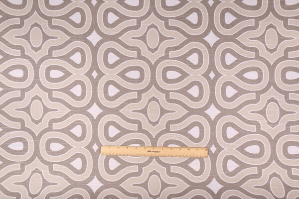 HGTV Home Turtle Shell Printed Cotton Drapery Fabric in Quartz