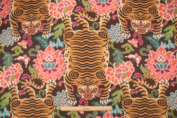 P Kaufmann Tiger Eye Printed Cotton Drapery Fabric in Slate