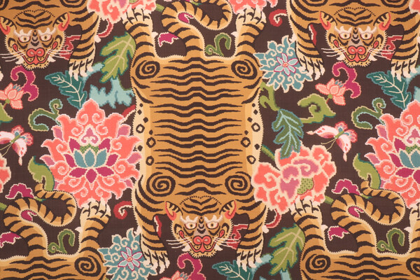 P Kaufmann Tiger Eye Printed Cotton Drapery Fabric in Slate