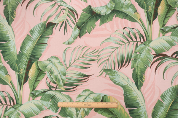 Tommy Bahama Palmiers Printed Polyester Outdoor Fabric in Blush