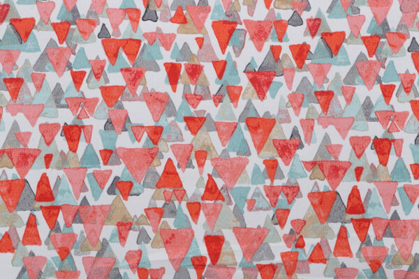 PK Lifestyles Reef Point Printed Polyester Outdoor Fabric in Coral