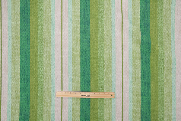 Boca Stripe Printed Polyester Outdoor Fabric in Green