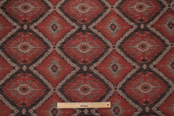 Mill Creek Indio Latex Backed Upholstery Fabric in Ruby