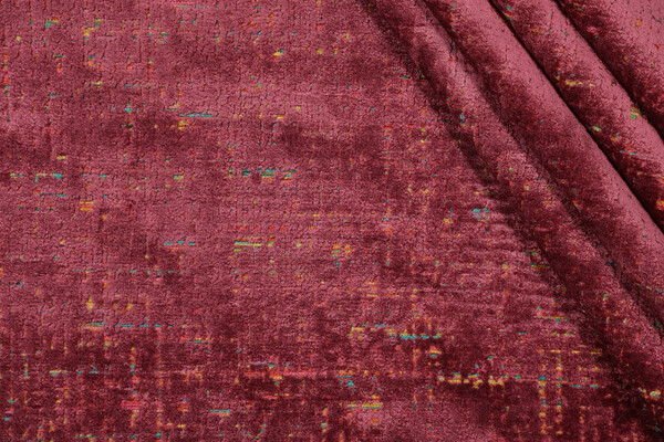 P Kaufmann City Lights Woven Chenille Velvet Upholstery Fabric in Bordeaux