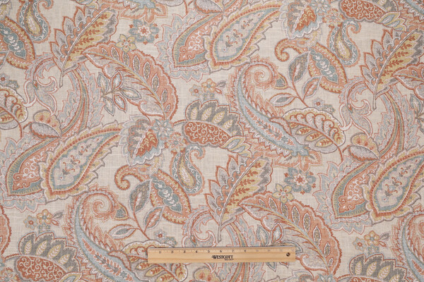 Covington Camden Printed Linen Blend Drapery Fabric in 362-Copper