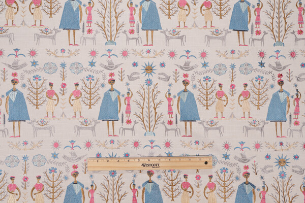 Hilary Farr Come Together Embroidered Drapery Fabric in 507-Aquarius for Covington