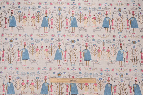 Hilary Farr Come Together Embroidered Drapery Fabric in 507-Aquarius for Covington