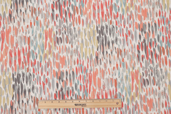 Kelly Ripa Home Make It Rain Printed Cotton Drapery Fabric in Nectar 