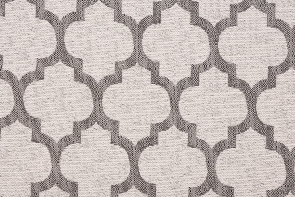 Sample of Quatrefoil Woven Upholstery Fabric in Stone 
