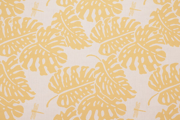 Sample of Elephant Leaf Woven Upholstery Fabric in Yellow 