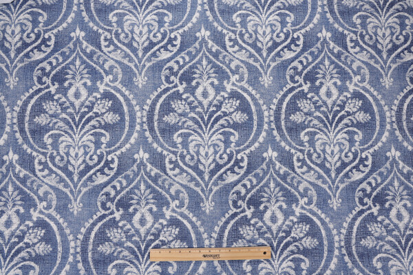 Click for 2.63 Yards Swavelle/Mill Creek Dalusio Printed Cotton Drapery Fabric in Denim Swavelle/Mill Creek Dalusio Printed Cotton Drapery Fabric in Denim