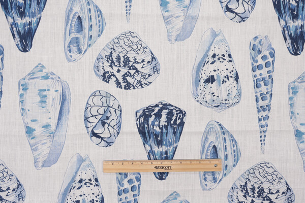 Scalamandre Coquina Printed Linen Drapery Fabric in Porcelain