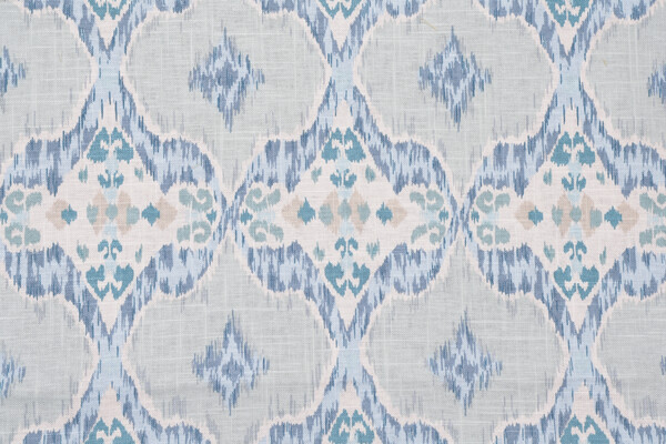 Isabelle De Borchgrave Rivulet Printed Drapery Fabric in Glacier for Fabricut