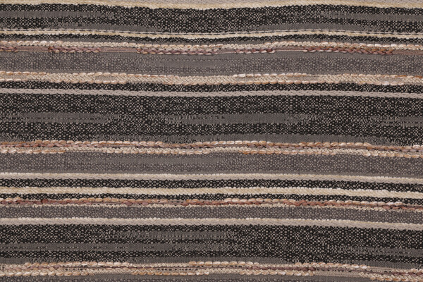 Stripe Woven Chenille Upholstery Fabric in Earth
