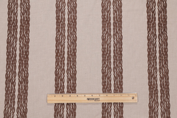 Sava Embroidered Drapery Fabric in Clove