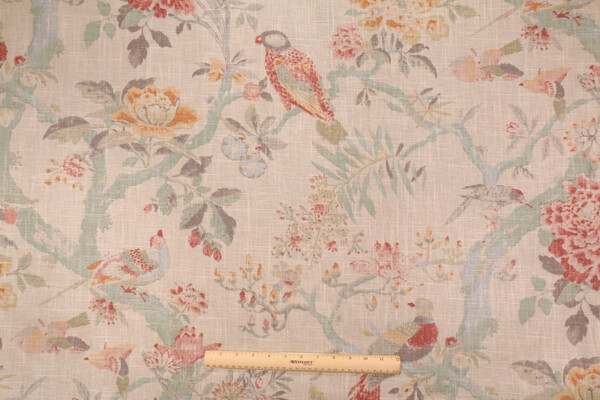 Click for 1.75 Yards Braemore Arielle Printed Linen Blend Drapery Fabric in Woodland Braemore Arielle Printed Linen Blend Drapery Fabric in Woodland