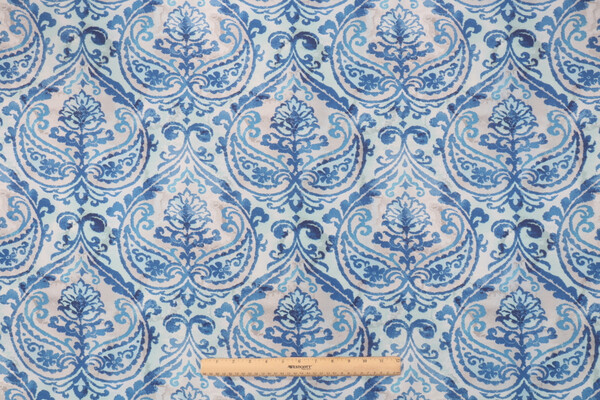 PK Lifestyles Summer Medallion Printed Polyester Outdoor Fabric in Marine