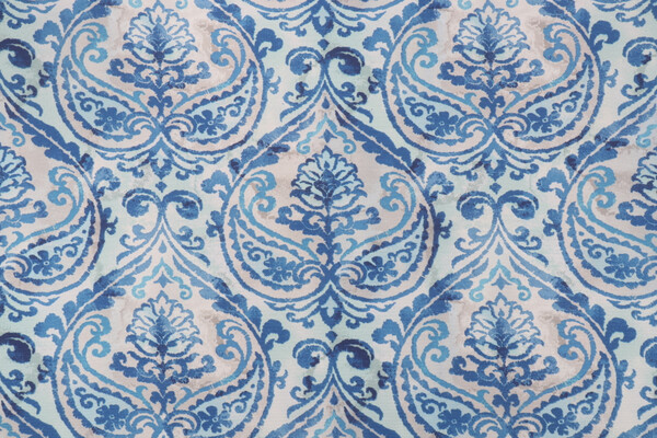 PK Lifestyles Summer Medallion Printed Polyester Outdoor Fabric in Marine