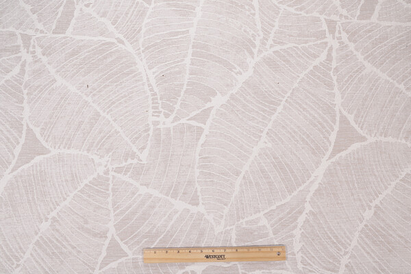 Botanical Woven Chenille Upholstery Fabric in Cream