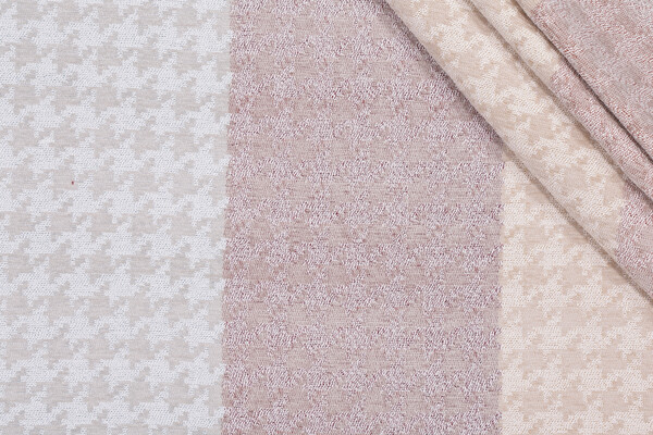 Crypton Houndstooth Stripe High Performance Woven Chenille Upholstery Fabric in Pastel