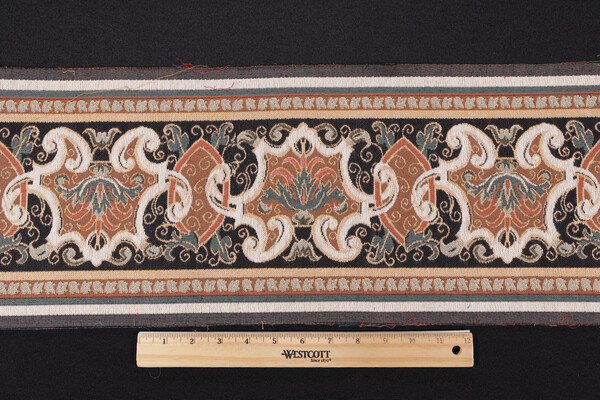 Scalamandre Fontaine Border 9&#39;&#39; Tapestry Border Fabric in Noir