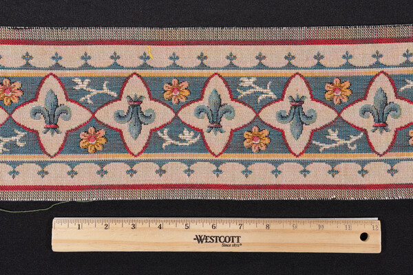 Scalamandre Fleur De Lys Border 6&#39;&#39; Tapestry Border Fabric in Blue