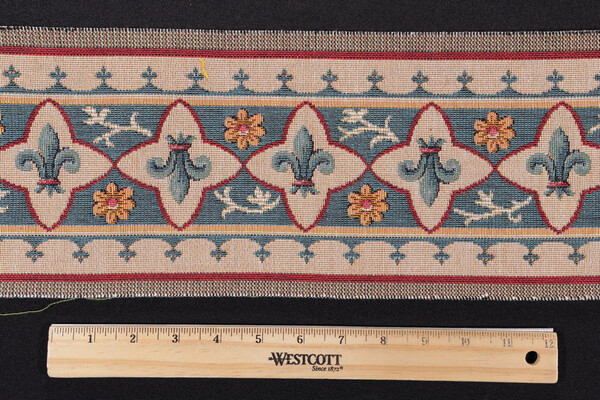 Scalamandre Fleur De Lys Border 6&#39;&#39; Tapestry Border Fabric in Blue