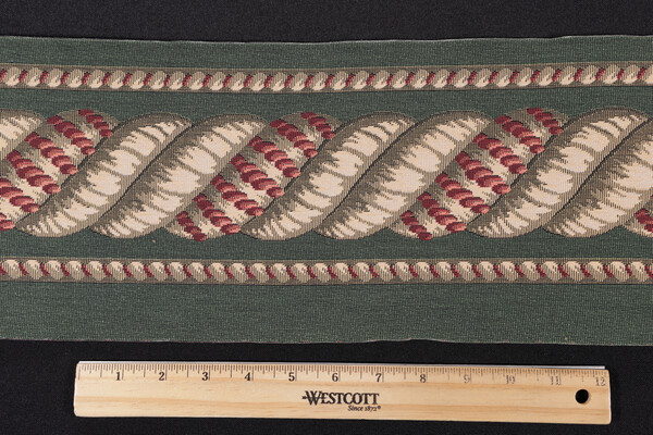 Click for 1.5 Yards Scalamandre Helix Border 6'' Tapestry Border Fabric in Green Scalamandre Helix Border 6'' Tapestry Border Fabric in Green