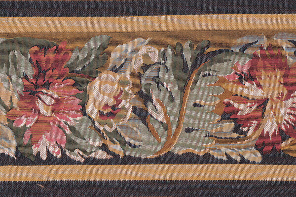 Scalamandre Vercelli Border 6&#39;&#39; Tapestry Border Fabric in Red/Green/Gold