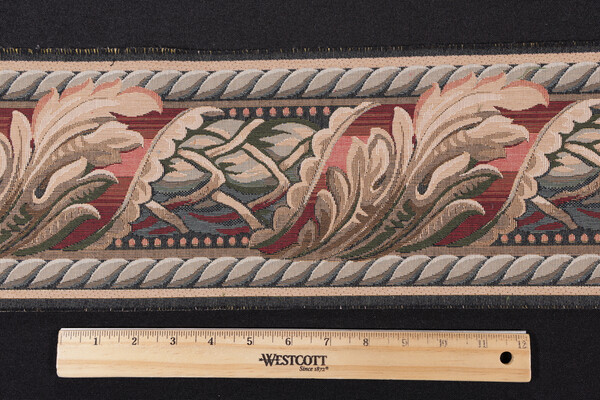 Scalamandre Reubens 6'' Border Tapestry Border Fabric in Beige/Rust/Olive